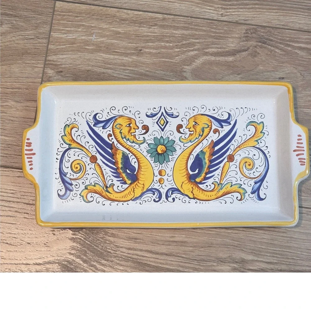 Deruta Raffaellesco Dragon Platter Serving‎ Tray Made in Italy